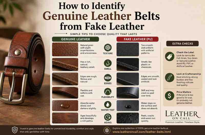 How to Identify Genuine Leather Belts from Fake Leather